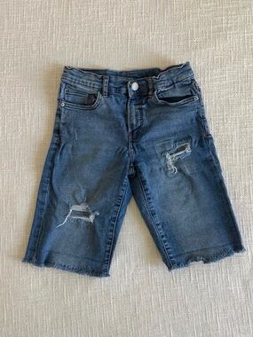 Zara Boys Distressed Denim Shorts - Dark Blue